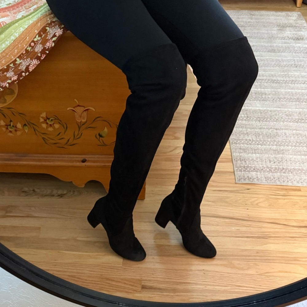 INC International Concepts Black Over-the-Knee Boots with Sleek Design